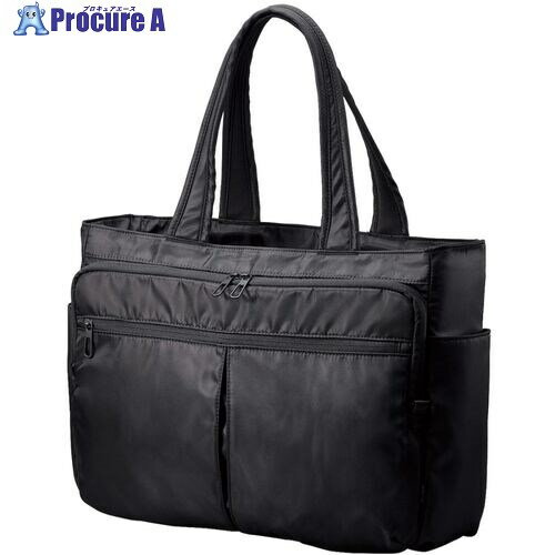 ELECOM トートバッグ 大容量タイプ 15.6inch 19L 撥水加工 高耐久ファスナー ブラック BM-TBBGBK 1個 ■▼666-2983