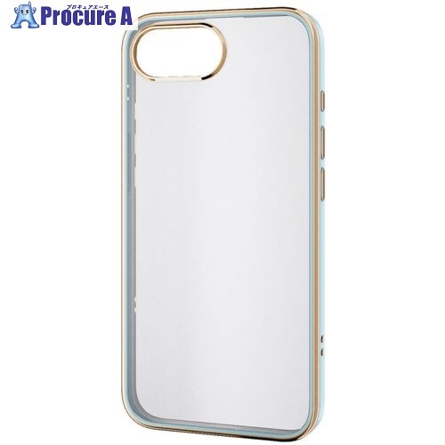 ELECOM ソフトケース iPhone 16e用 メタリックライン ライトブルー PM-A25SUCTMLBU 1個 ■▼691-4265