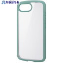ELECOM タフスリムライトケース iPhone 16e用 フレーム 背面クリア ストラップシート付 グリーン PM-A25STSLFCGN 1個 ■▼691-4286