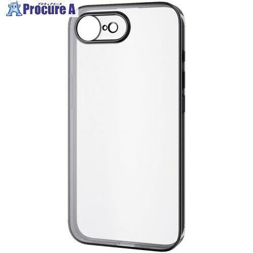 ELECOM ソフトケース iPhone 16e用 極限保護 メタリック加工 メタリックブラック PM-A25SUCTMKBK 1個 ■▼691-4335