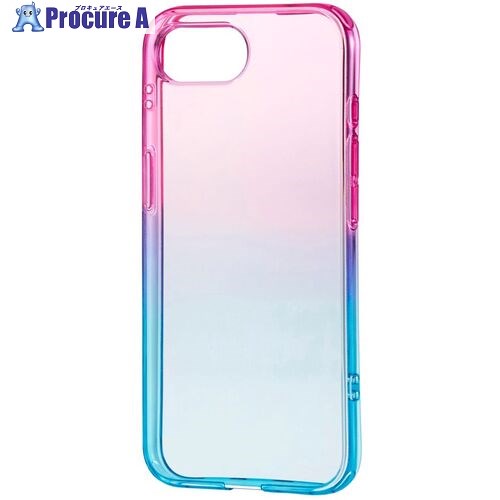ELECOM ソフトケース iPhone 16e用 グラデーションカラー Meliano サクラ×アクア PM-A25SUCWCPNBU 1個 ■▼691-43...