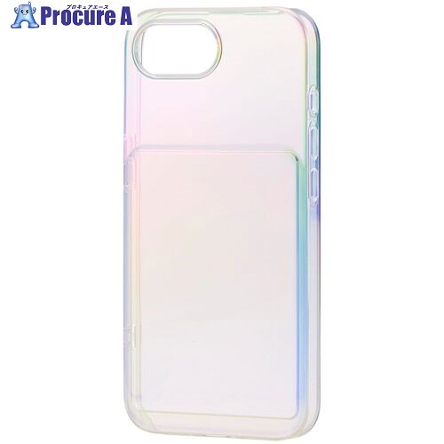 ELECOM ソフトケース iPhone 16e用 推し活 ポケット クリアオーロラ PM-A25SUCTFACR 1個 ■▼691-4350