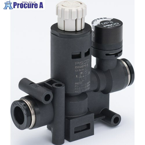 PISCO レギュレータ プッシュロックタイプ 圧力ゲージ付ユニオン φ6×φ6 RVUMP6-6 1個 ▼249-3326