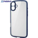 ELECOM iPhone 16 Plus用タフスリムライトケース フレームカラー 背面クリア 極限保護 ネイビー PM-A24BTSLFCKNV 1個 ■▼6...