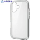 ELECOM iPhone 16用ハイブリッドケース エアバッグ 全周 MUBRAIN リサイクルホワイト×クリア PM-A24AHVAIR2RW 1個 ■▼698-0614