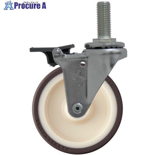 ハンマー ねじ込み式ウレタンキャスター フロントストッパー シーソータイプ ねじ込み旋回式 ウレタン..