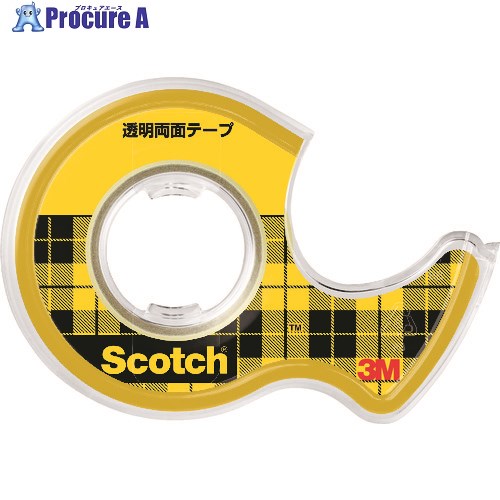 3M スコッチ 透明両面テープ小巻 12mmX6m 巻芯径25mm W-12 1巻 ▼542-2809