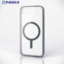 ELECOM ハイブリッドケース iPhone 16e用 フレームカラー MAGKEEP チャコールグレー PM-A25SMAG03GY 1個 ■▼690-64...