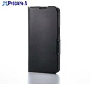 ELECOM レザーケース iPhone 16e用 手帳型 UltraSlim 薄型 磁石付 ブラック PM-A25SPLFUBK 1個 ■▼690-7942