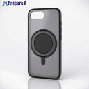 ELECOM ハイブリッドケース iPhone 16e用 MAGKEEP スタンド マットブラック PM-A25SMAGSTBK 1個 ■▼690-7955