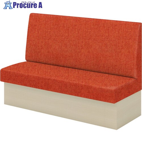 IRIS システムソファ 背面化粧無し W1500 布張り オレンジ/土台 ライトオーク FDFRSN-1560-F GTN06 KM501 1台 ■▼705-9314 【送料都度見積】※車上渡し