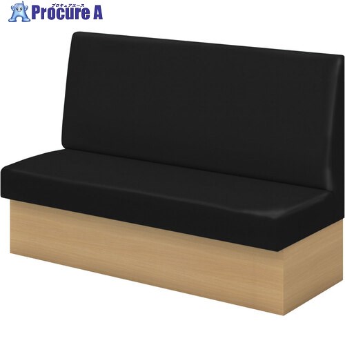 IRIS システムソファ 背面化粧あり W1800 ビニールレザー ブラック/土台 オーク FDFRSN-B-1860-V UP5003 KM307 1台 ■▼705-6534 【送料都度見積】※車上渡し