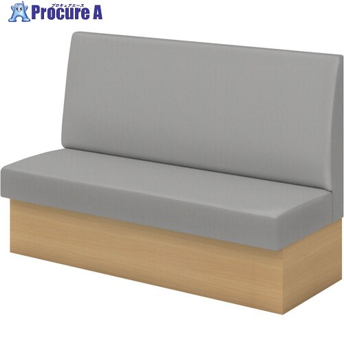 IRIS システムソファ 背面化粧なし W1500 ビニールレザー ライトグレー/土台 オーク FDFRSN-1560-V UP5010 KM307 1台 ■▼705-8166 【送料都度見積】※車上渡し