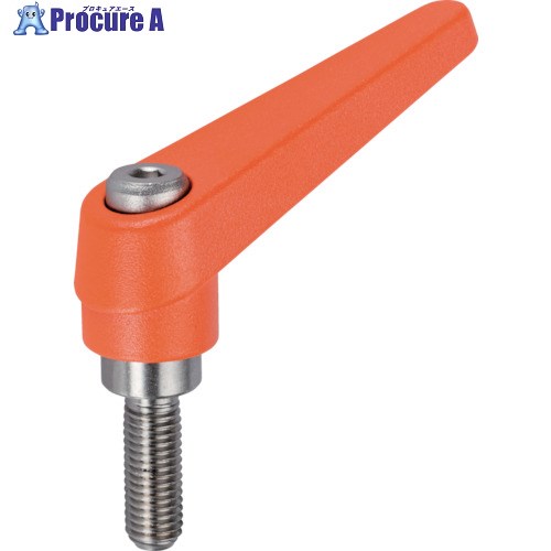 HALDER 位置調整付クランピングレバー オネジ付 オレンジ 24390.0551 1個 ■▼106-1846 【送料都度見積】
