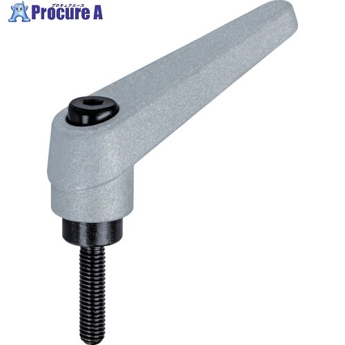 HALDER 位置調整付クランピングレバー オネジ付 シルバー 24400.0563 1個 ■▼106-9763 【送料都度見積】