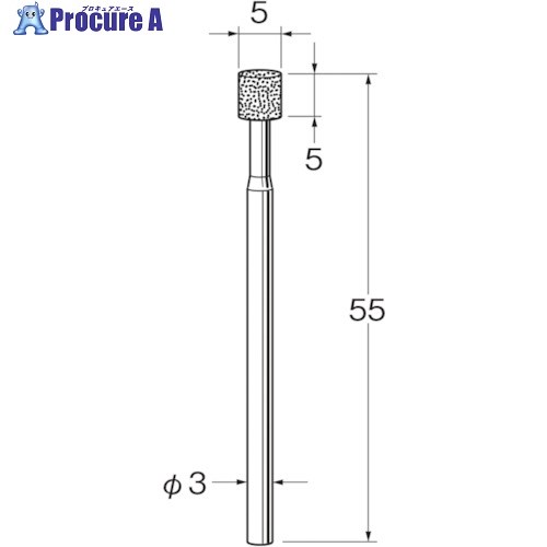 リューター 機械研削用ビトリファイドボンド軸付ボラゾン砥石(インターナル研削用) N8105 1袋 ■▼128-1823 【送料都度見積】