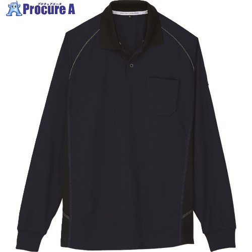 コーコス 長袖ポロシャツ A-3378 1ネイビー L A-3378-1-L 1着 ■▼135-4505 【送料都度見積】