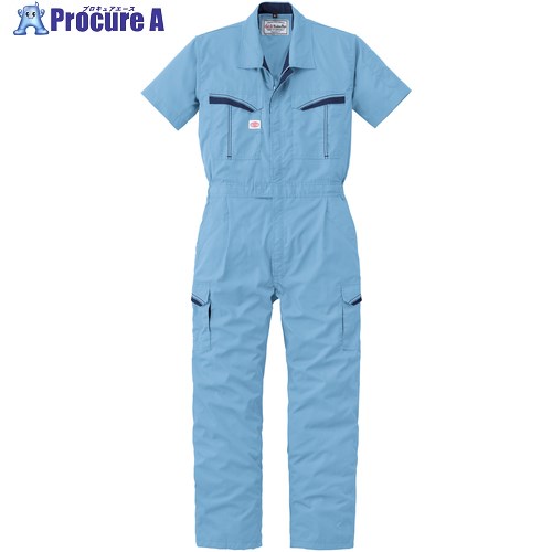 AUTO-BI 半袖つなぎ服8901-004スカイブルー-4L 8901-004-4L 1着 ■▼137-0533 【送料都度見積】