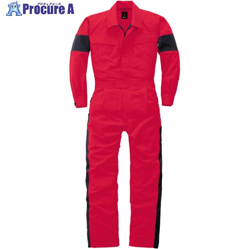 カンサイ AW(秋冬)モデル つなぎ服207-005レッド-4L 207-005-4L 1着 ■▼161-9054 【送料都度見積】