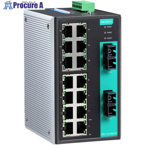 MOXA 16ݡ(RJ4514󥰥⡼SCͥ2) ޥ͡ ͥåȥå EDS-316-SS-SC 1...