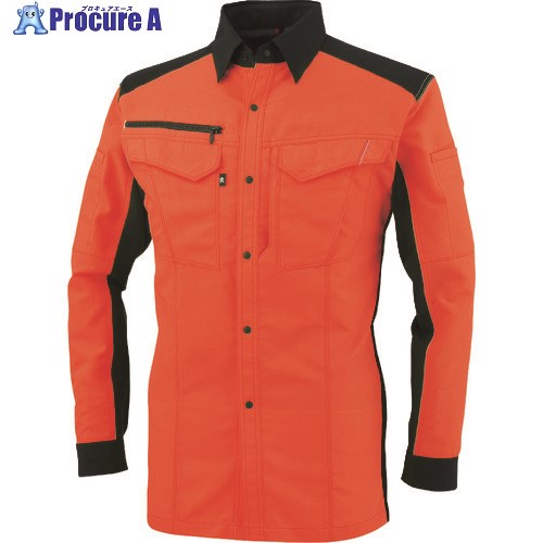 コーコス 長袖シャツ フラッシュオレンジ 5Lサイズ A-8088-22-5L 1着 ■▼197-6895 【送料都度見積】