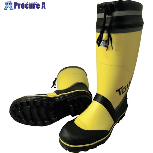 喜多 糸入り安全ゴム長靴(カバー付) KR7270 イエロー XL(27.5〜28.0) KR7270-YEL-XL 1足 ■▼235-4105 【送料都度見積】