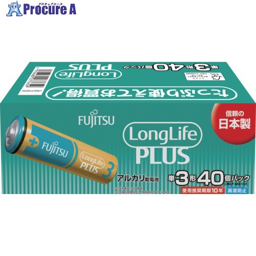 FDK アルカリ乾電池単3 Long Life Plus 40個パック LR6LP(40S) 1パック ▼249-5714 FDK アルカリ乾電池単3 Long Life Plus 40個パック LR6LP(40S) 1パック ▼249-5714