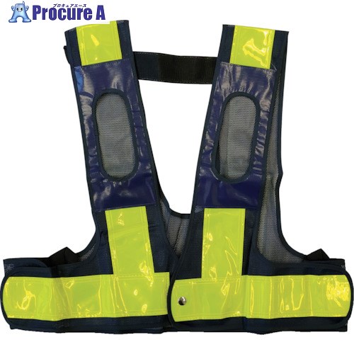 ミズケイ フルハーネス用安全ベスト 装着できるんです キングサイズ 紺/黄 5941152 1枚 ▼250-4623