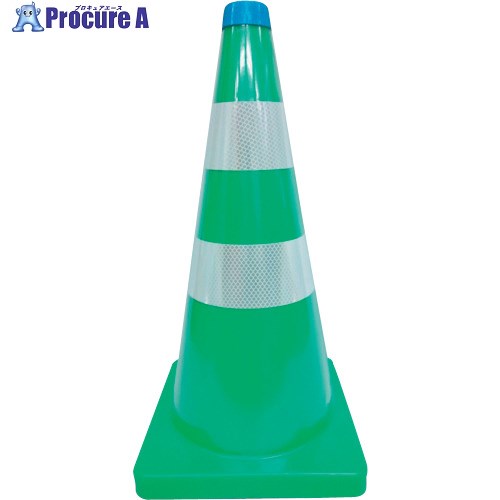 仙台銘板 PEコーン 緑/白 重量コーン 約3kg 横ライン 3110853 1本 ■▼253-1122 【送料都度見積】
