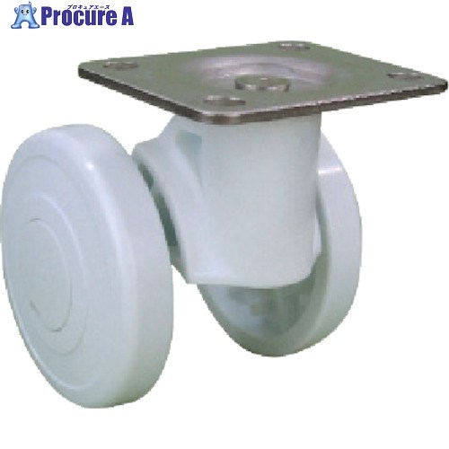 パーツ キャスパッド プレート式双輪キャスターナイロン車 荷重117.6 白 CNPS75W 1個 ▼305-4021