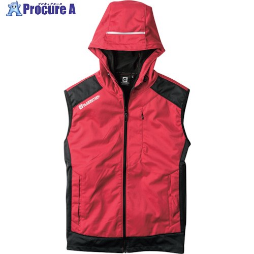 コーコス 防風ストレッチフーディベスト レッド×ブラック S G-2359-20-S 1枚 ■▼321-4520 【送料都度見積】