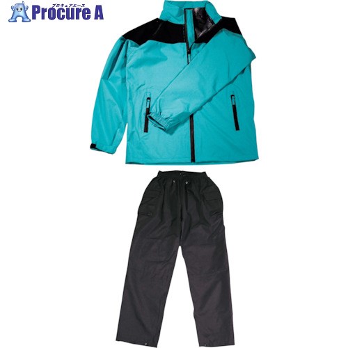 グリーンクロス ストレッチ強化レインウェア ターコイズ LL #8600 6300031901 1着 ■▼428-6559 ※個人宅様送り不可