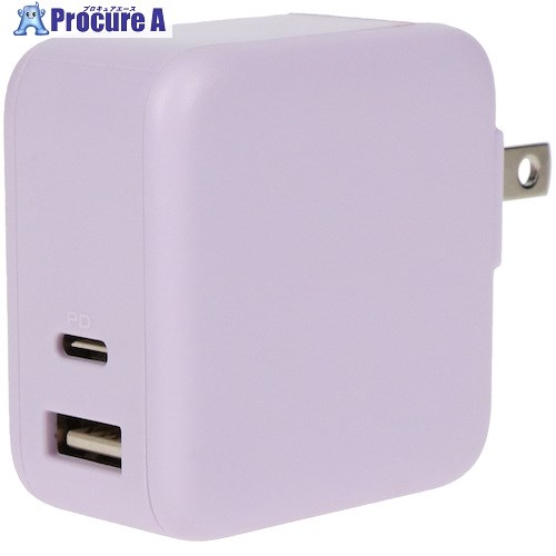 MOTTERU Power Delivery65W対応 USB-C×1ポート、USB-A×1ポート MOT-ACPD65WU1-PU 1個 ■▼487-0963 【送料都度見積】