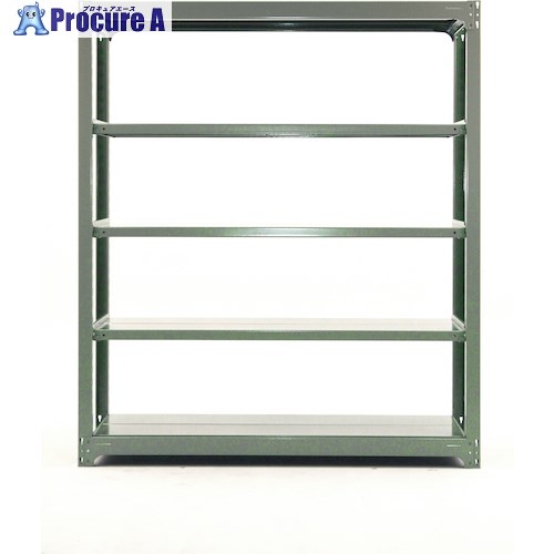 双福鋼器 中量ボルトレスラック 500kg 1500×1200×480 天地5段 増連 ライトグリーン MBH-54S5-CG 1台 ■▼492-6758
