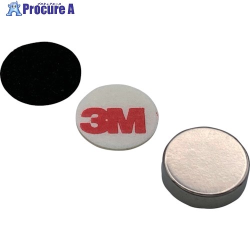 ラクテム ネオジム磁石 Φ15-5 両面テープ・ゴム付 NMTR15-5 1個 ▼506-8741