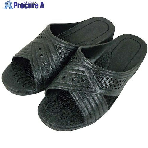 EBM 紳士シャワーサンダル 前あき ブラック T-FTG-1 LL 1281890 1個 ■▼509-7094 【送料都度見積】