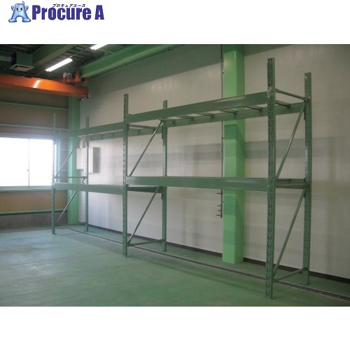 双福鋼器 パレットラック 1000kg 2500×2500×1100 ビーム2段 増連 ライトグリーン GP-12525D112ZG 1台 ■▼526-0441 【送料都度見積】