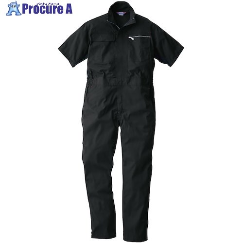 桑和 39017 半袖つなぎ ブラック M 39017-4-M 1着 ■▼529-1742 【送料都度見積】