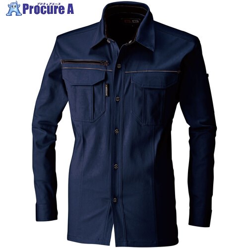 G.G. 1665 長袖シャツ ネイビー 6L 1665-1-6L 1着 ■▼529-2659 【送料都度見積】