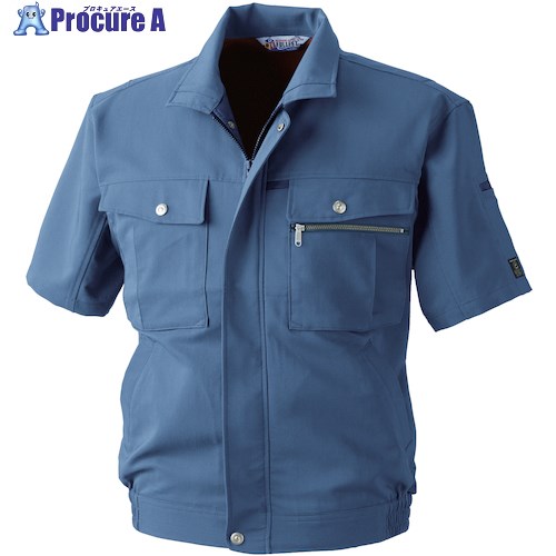 桑和 EC921 半袖ブルゾン ブルー LL 921-8-LL 1着 ■▼529-6337 【送料都度見積】