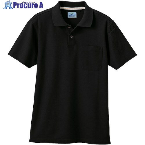 G.G. 50597 半袖ポロシャツ(胸ポケット付き) ブラック M 50597-4-M 1着 ■▼530-5247 【送料都度見積】