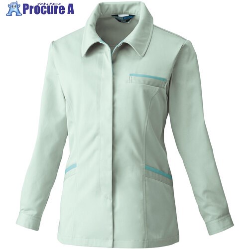 桑和 EC4222 レディース長袖スモック モスグリーン M 4222-107-M 1着 ■▼531-0576 【送料都度見積】