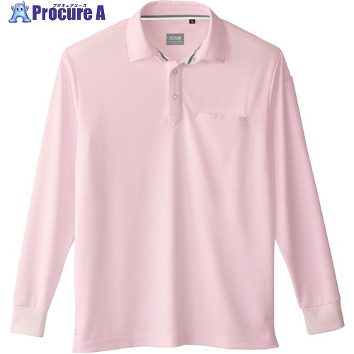 桑和 50720 長袖ポロシャツ(胸ポケット付き) ピンク S 50720-44-S 1着 ■▼543-7597 【送料都度見積】