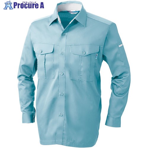 桑和 EC425 長袖シャツ パウダーブルー LL 425-204-LL 1着 ■▼545-7607 【送料都度見積】