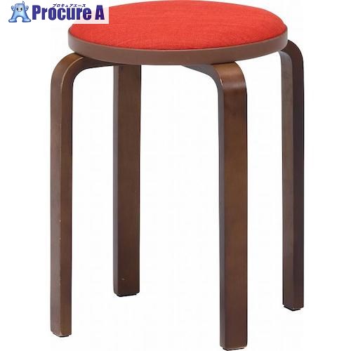 不二貿易 KDファブリック曲木スタッキングスツール オレンジ/ブラウ 14546 1個 ■▼556-4038 【送料都度見積】