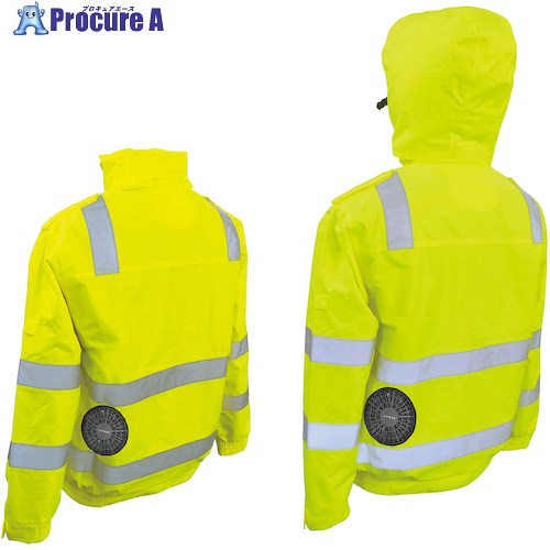 ブレイン 7.4V 車用高視認性 安全空調エアコン(R)ジャケットのみ イエロー LLサイズ MESH-BR-12000-LL-..