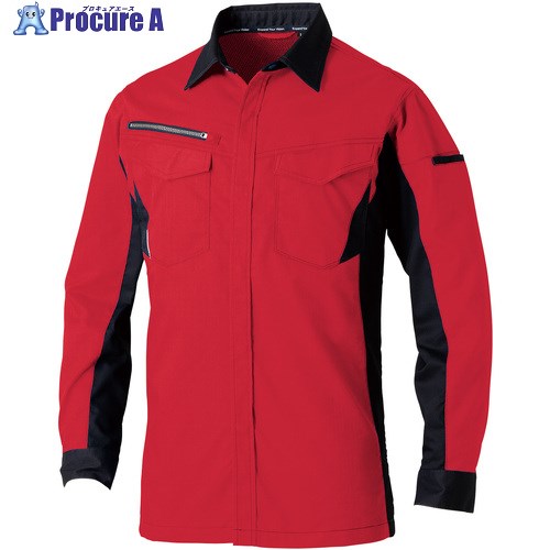 SOWA 3478-02 長袖シャツ レッド LL 3478-02-043-LL 1着 ■▼675-8037 【送料都度見積】