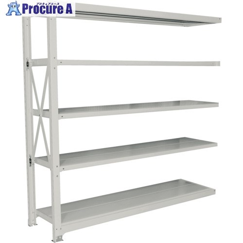 双福鋼器 中量ボルト式ラック 500kg 2100×1500×910 天地4段 増連 ホワイトグレー MSH-75L4-CW 1台 ■▼699-2688