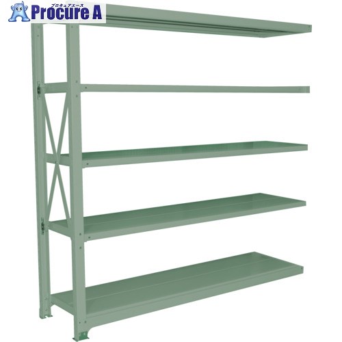 双福鋼器 中量ボルト式ラック 500kg 2100×1200×1200 天地5段 増連 ライトグリーン MSH-74T5-CG 1台 ■▼699-7447