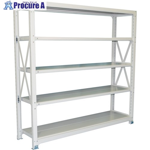 双福鋼器 中量ボルト式ラック 300kg 1800×900×330 天地5段 単体 ホワイトグレー MSL-63R5-SW 1台 ■▼700-0310